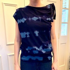 Sweet Pea Asymmetrical Blue Sleeveless Top